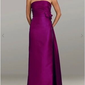 Elegant Purple Strapless Evening Gown